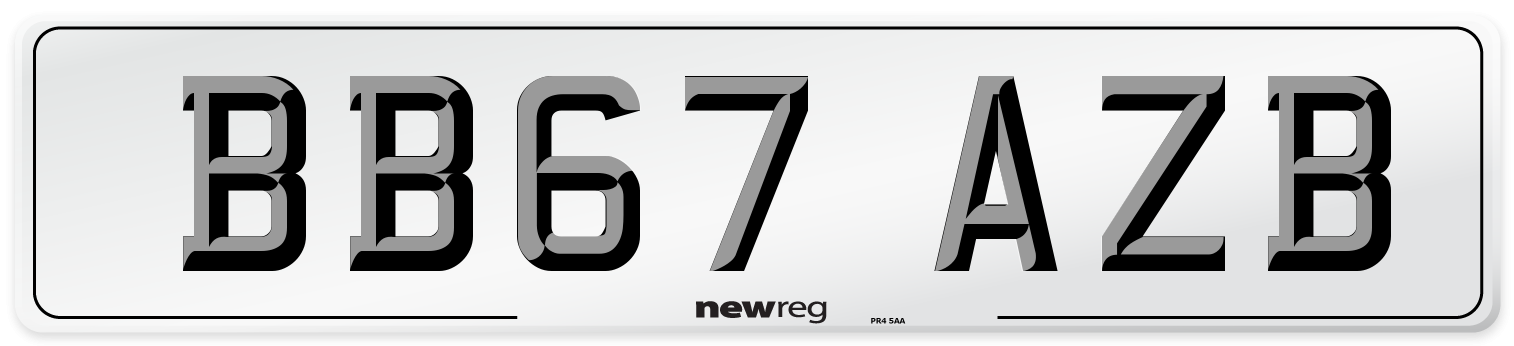 BB67 AZB Number Plate from New Reg